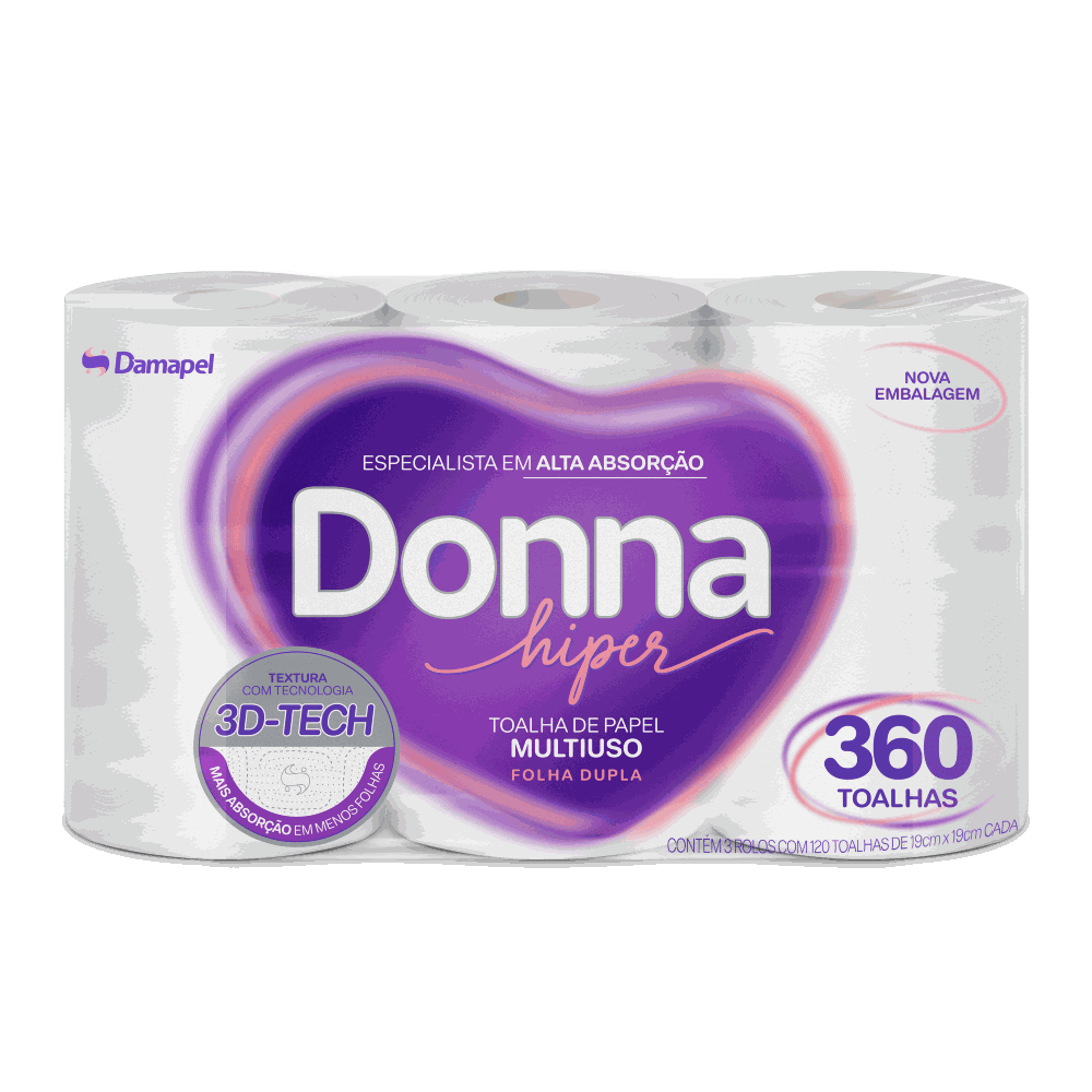 Papel-Toalha Donna 360 folhas